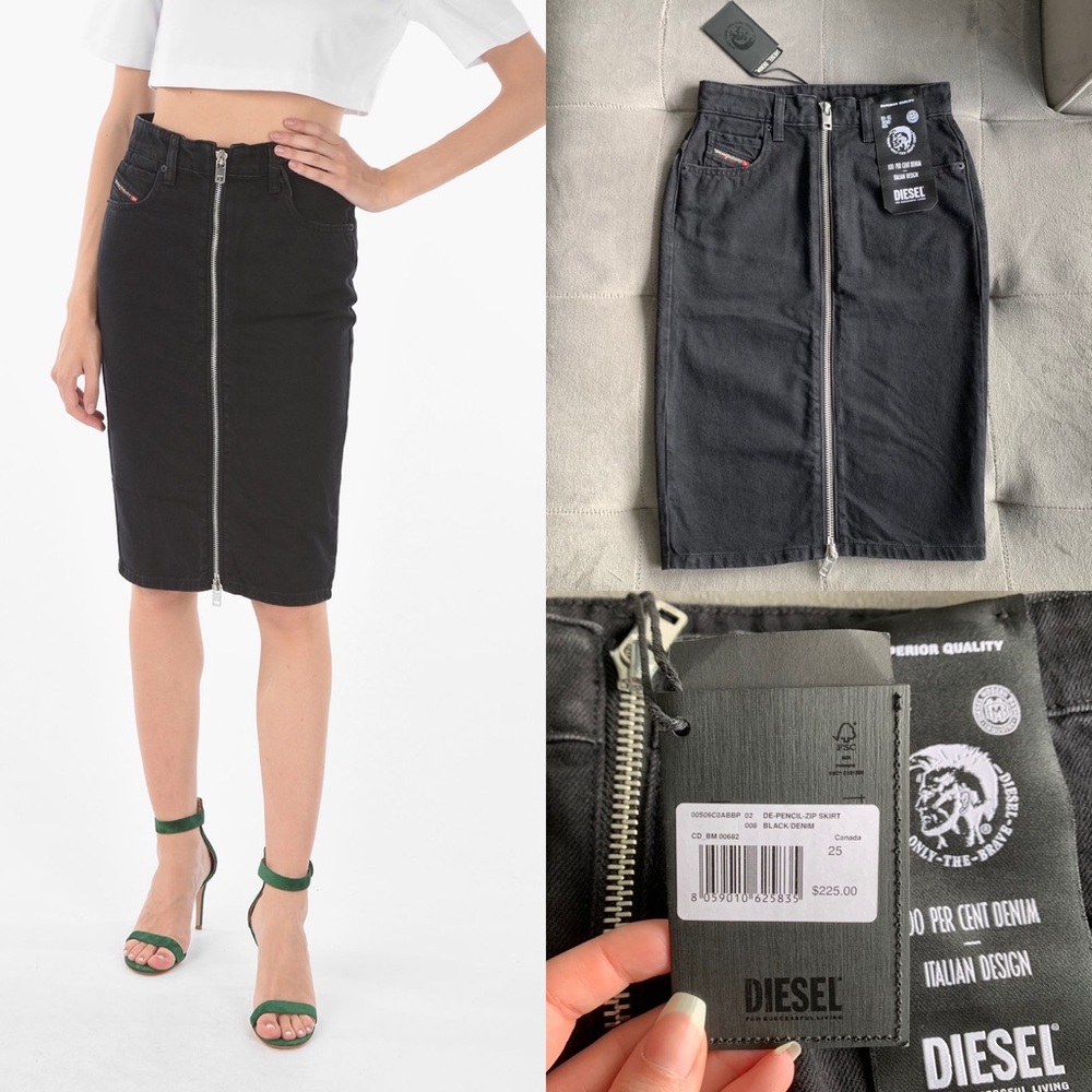 NWT DIESEL Pencil Zip Skirt